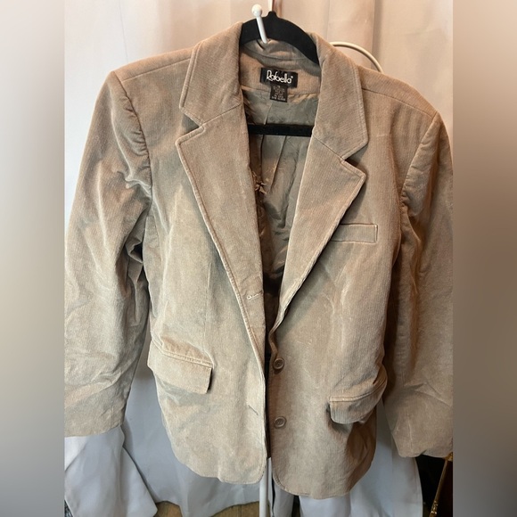 Rafaella Corduroy Tan Pockets Two Button Front Women's Jacket Size 16 - Picture 2 of 6
